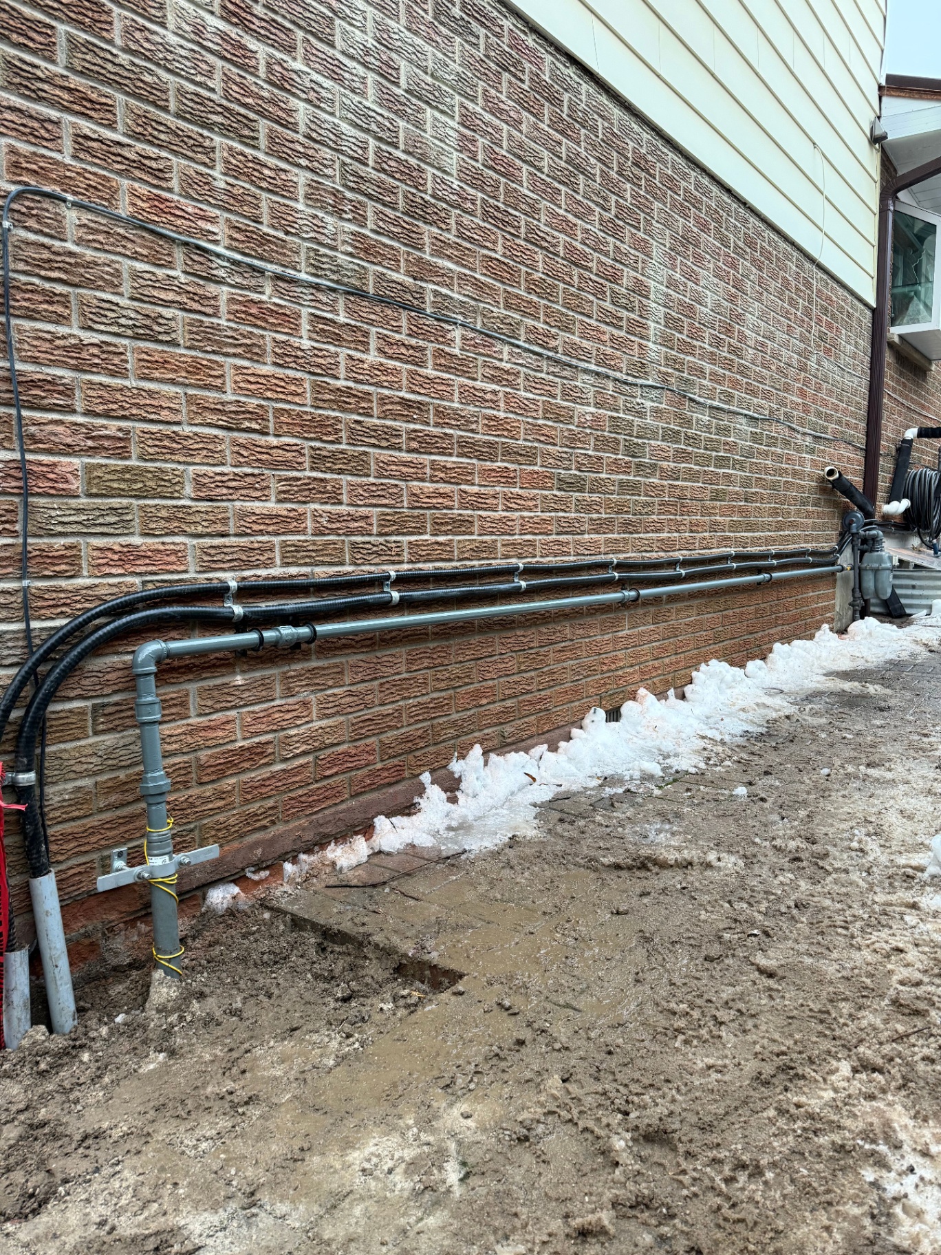 Exterior Gas Run Along Brick