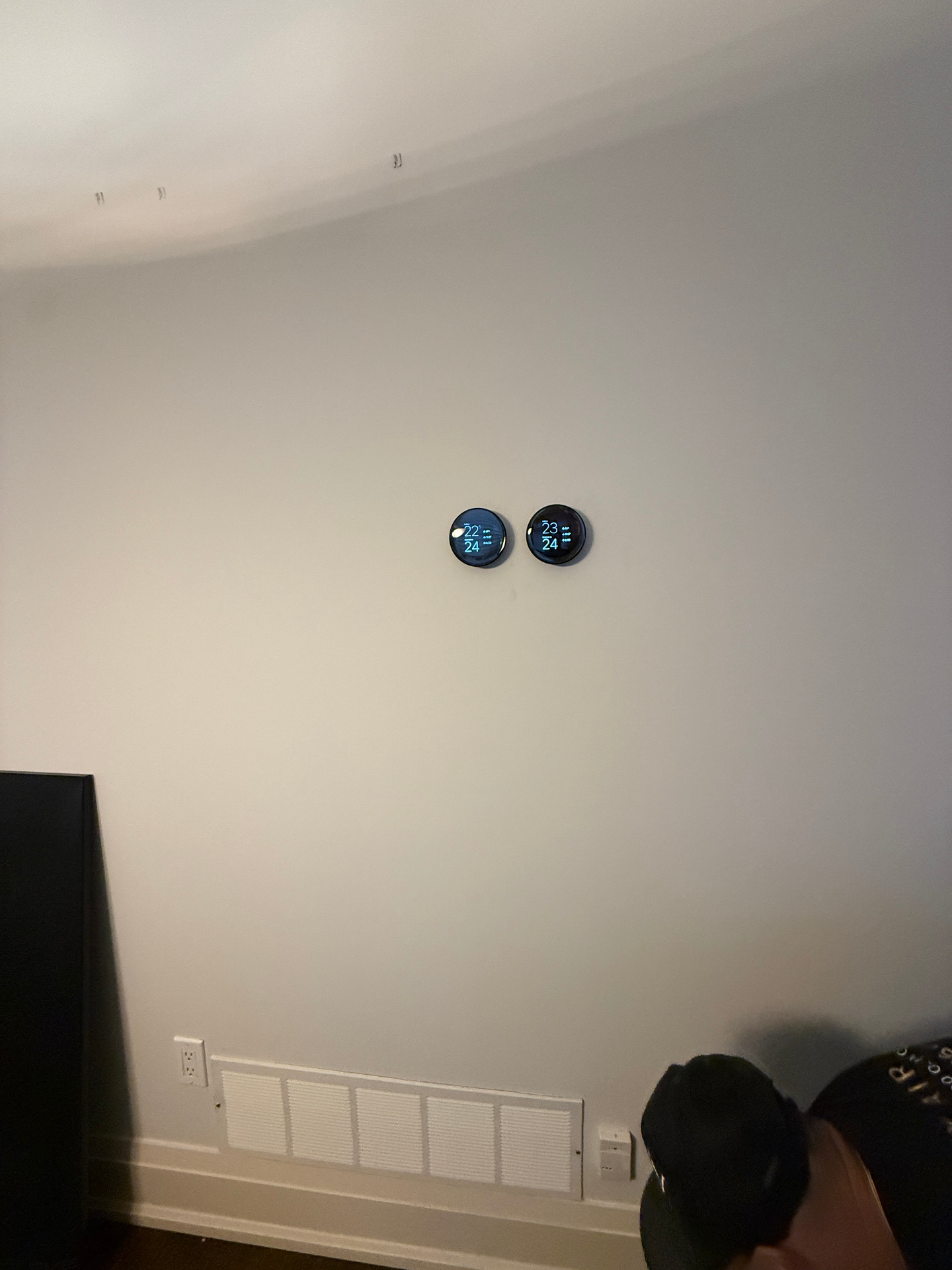 Dual Nest Thermostats Installed & New Wiring Run from Main Floor to Furnace Room