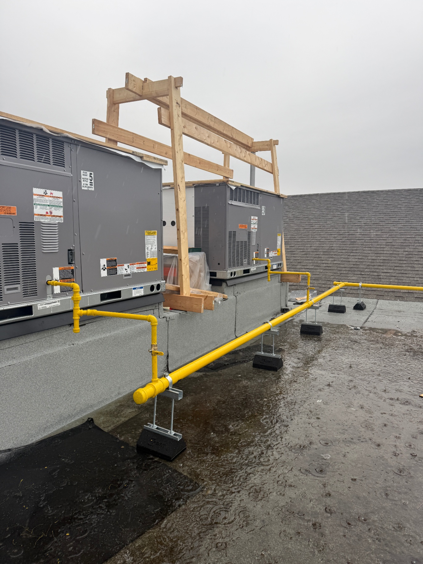 Twin Rooftop Unit Gas Piping